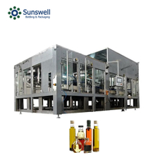 Automatic 1L 2L 3L 5L small capacity edible sunflower vegetable oil Glass bottle Filling and Capping and labeling machine
