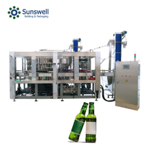 Fully Automatic 4 in 1 Carbonated Water Rinser Filler Screw and ROPP Capper Monoblock for PET and Glass Bottle